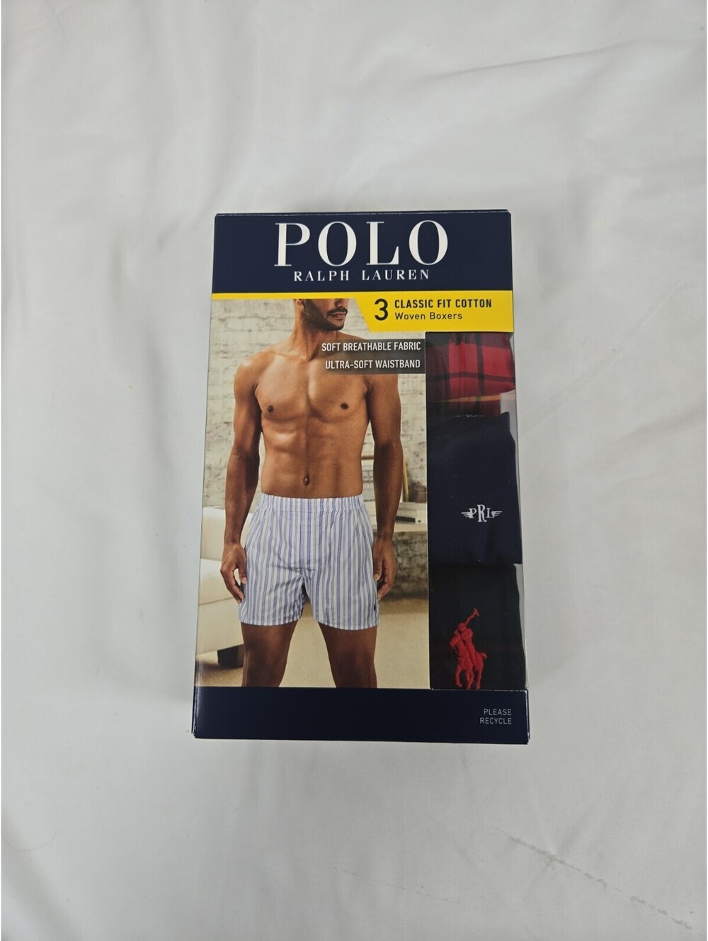 Polo Ralph Lauren Men's Large Woven Boxer Shorts 3 Pack Classic Fit NWT
